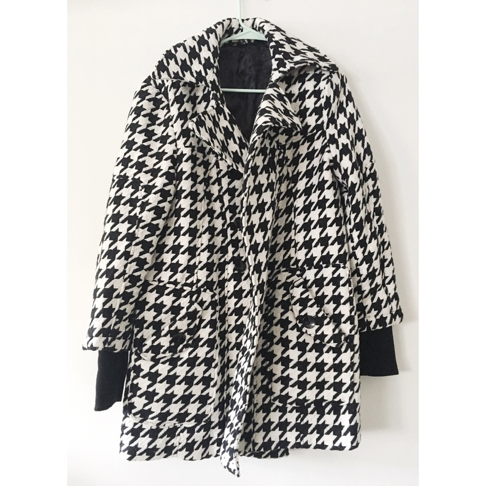 🌟PRICE FIRM no offers George B&W Houndstooth Coat